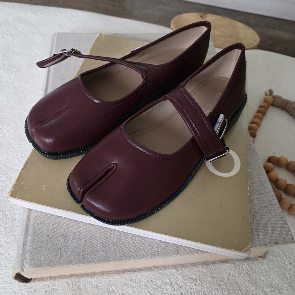 Burgundy Tabi Mary Janes ( Raboesy Brand)
